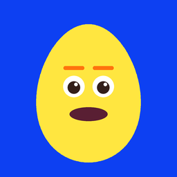 Eggface, a yellow egg with a surprised face